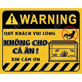 Decal cảnh báo dán hồ cá vui nhộn, trang trí bể cá