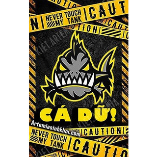 Decal cảnh báo dán hồ cá vui nhộn, trang trí bể cá