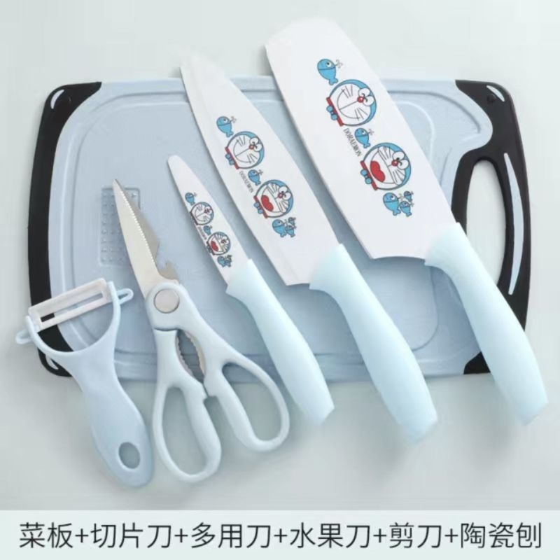 (Sẵn) Set 7 món dao thớt Doraemon xinh xắn