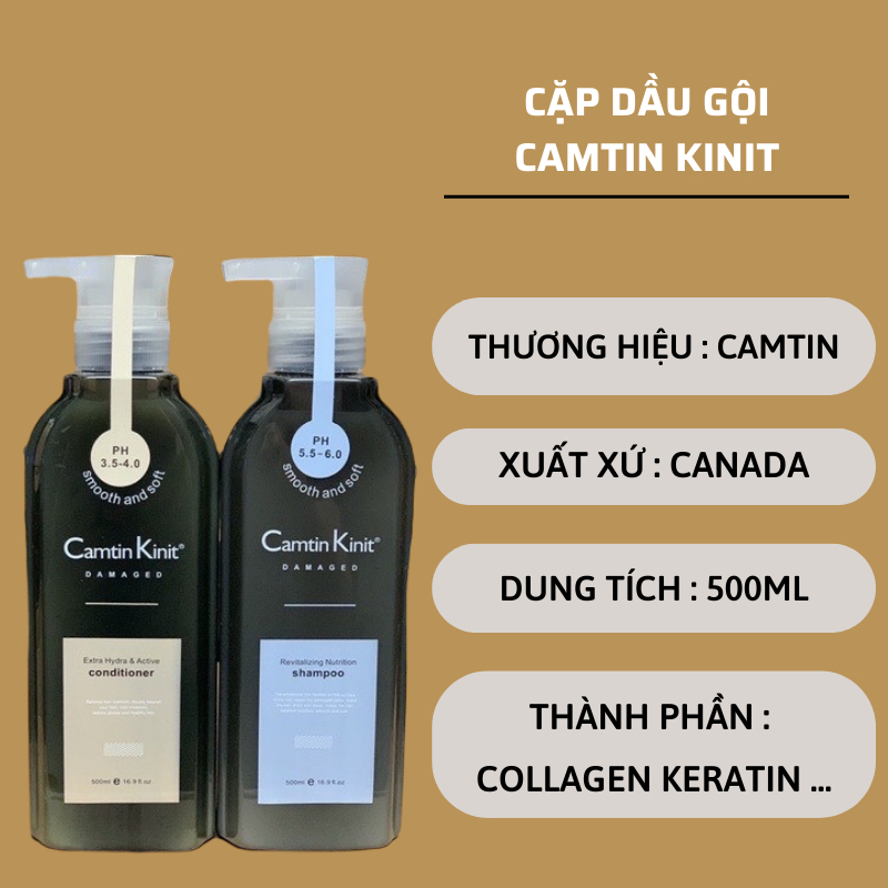 Dầu gội dầu xả CAMTIN KINIT DƯỠNG ẨM - PHỤC HỒI - KIỀM DẦU - THẢI ĐỌC DA ĐẦU 500ML*2