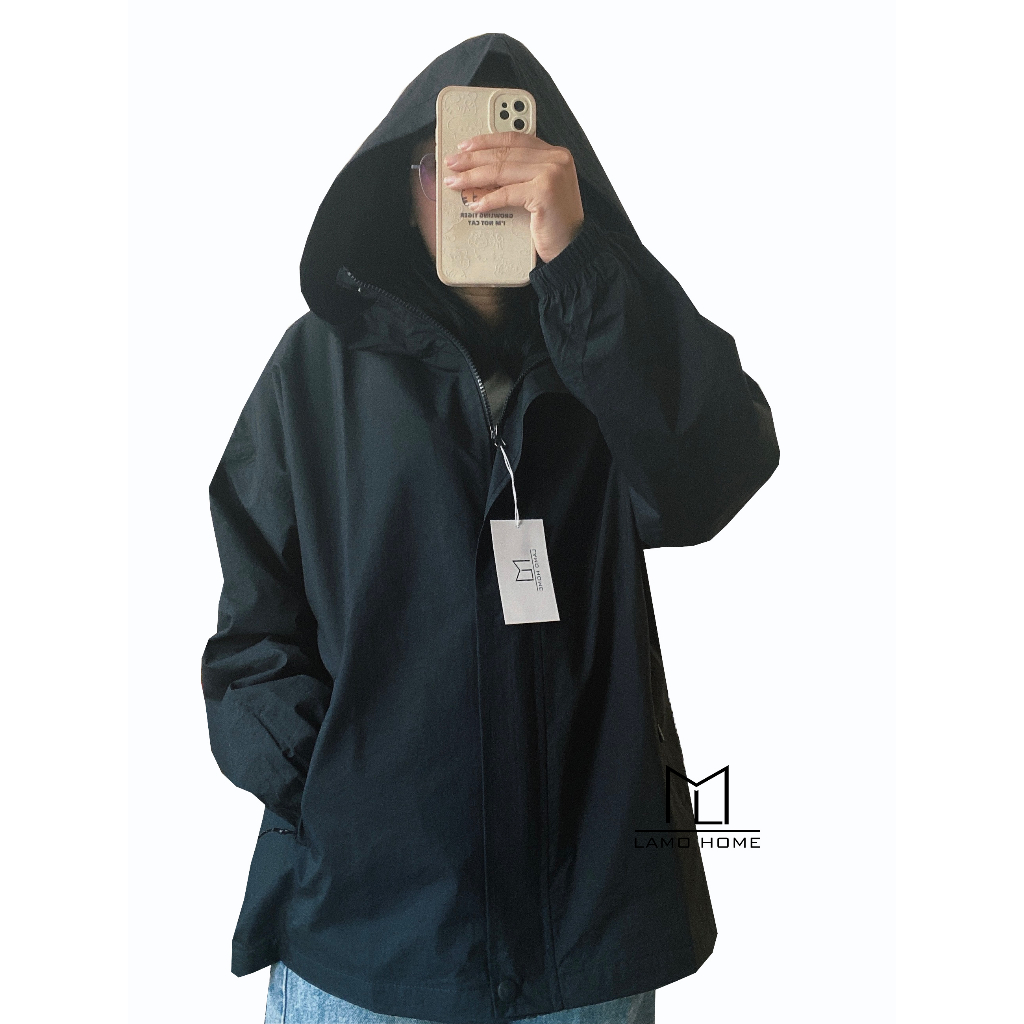 Áo khoác Unisex dù 2 lớp form rộng nam nữ Lamo Home A012