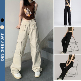 Quần Kaki Nữ Ống Rộng Túi Hộp Rocky CARGO Có BIGSIZE, Quần Suông Ống Rộng Túi Hộp Form Trơn Unisex 561