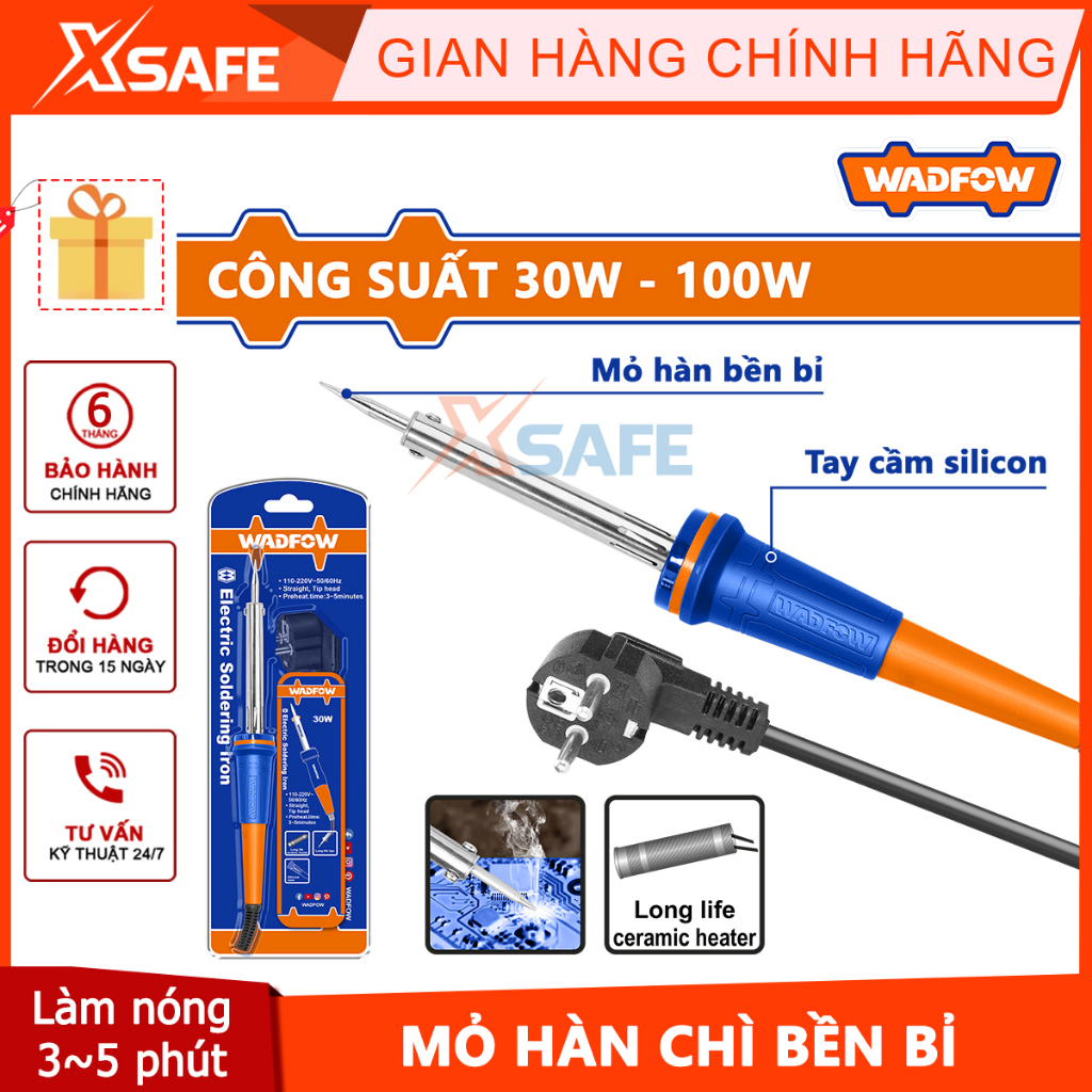 Mỏ hàn điện 30W-100W Wadfow WEL1603 WEL1604 WEL1606 WEL1608 WEL161 chính hãng
