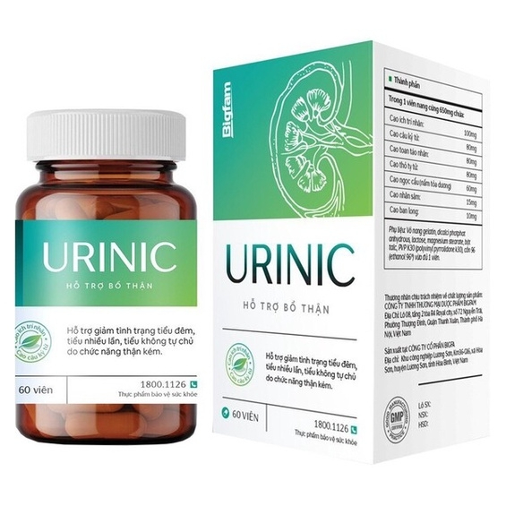 Viên Uống Urinic Big Family Hộp 30 Viên Hỗ Trợ Bổ Thận Giảm Tiểu Đêm Tiểu Nhiều Lần, Tiểu Không Tự Chủ Hộp 30 Viên