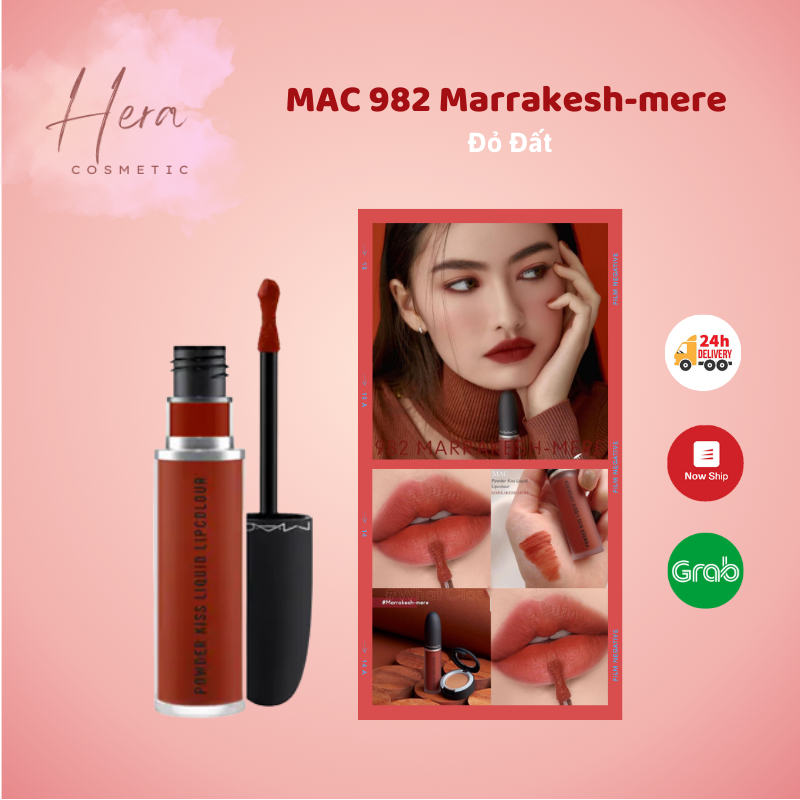 Son Kem Lì MAC Power Kiss Liquid Lipcolour 982 Màu Đỏ Đất Marrakesh-mere