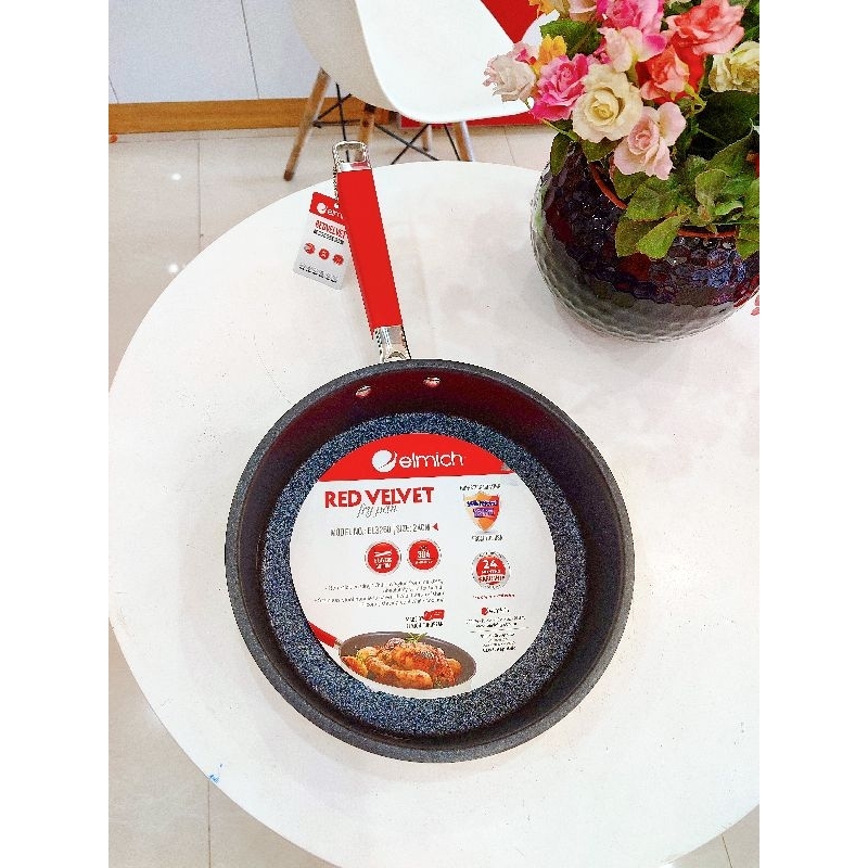 Chảo chống dính inox 304 Elmich Red Velvet 24cm EL3250