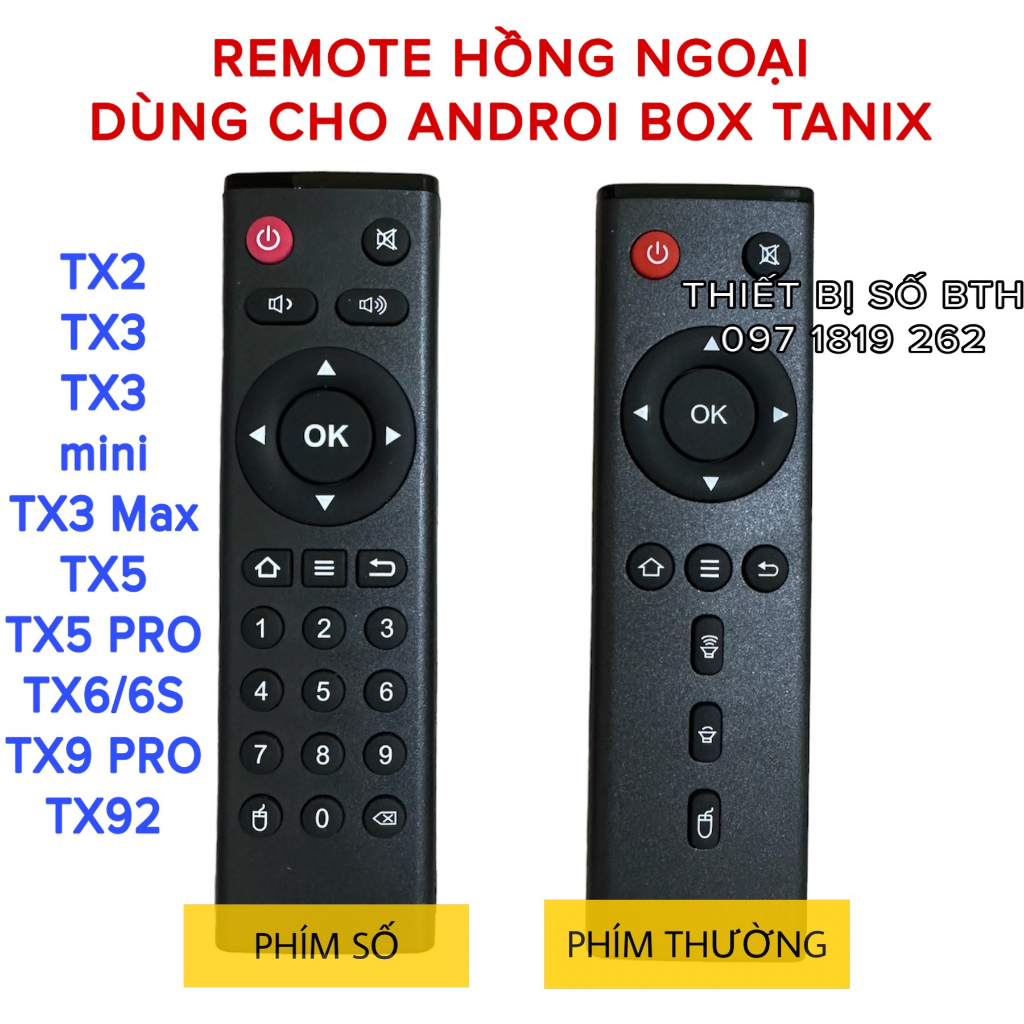 Điều Khiển Hồng Ngoại Cho TV Box Tanix: Tx3 Tx6 Tx8 Tx5 Tx92 Tx3 Tx9 Pro/Max/Mini - Hàng Chính Hãng