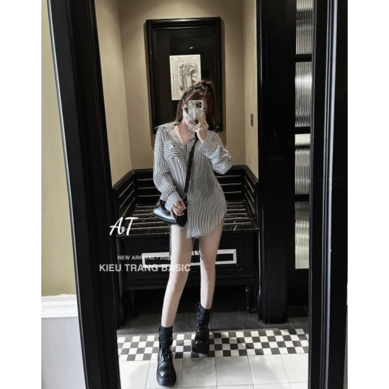 Áo sơmi kẻ chữ thập hàng QCL1