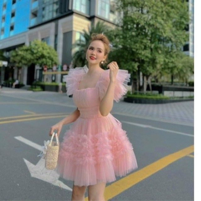 Đầm lưới cúp cánh tiên xoè bồng 3 màu công chúa tiểu thư vintage ulzzang kèm ảnh thật