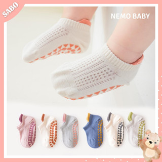 Set 3 Đôi Tất Lưới Chống Trơn Trượt Cho Bé 0-3 Tuổi NEMO BABY, Tất Hè Thu Vải Lưới Cotton Thoáng Mát Cho Bé