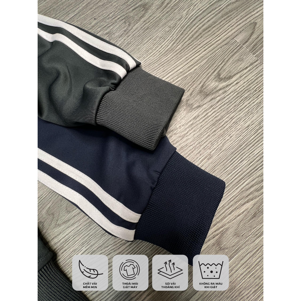 Áo Khoác Thể Thao Thun Lạnh Co Giãn Thoải Mái, Logo Thêu Có Chữ Đẹp, Chất Mềm Mịn Thoáng Khí