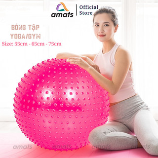 Bóng tập Yoga,Gym Gai Massage (Size 45,55, 65, 75CM) Tặng Kèm Bơm Chân Không( Bóng Gai)