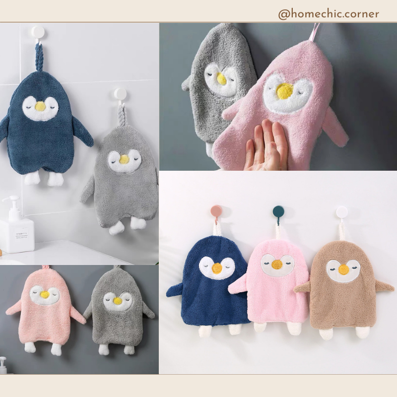 Khăn lau tay chim cánh cụt treo tường cute đa năng siêu thấm hút | HOME CHIC CORNER