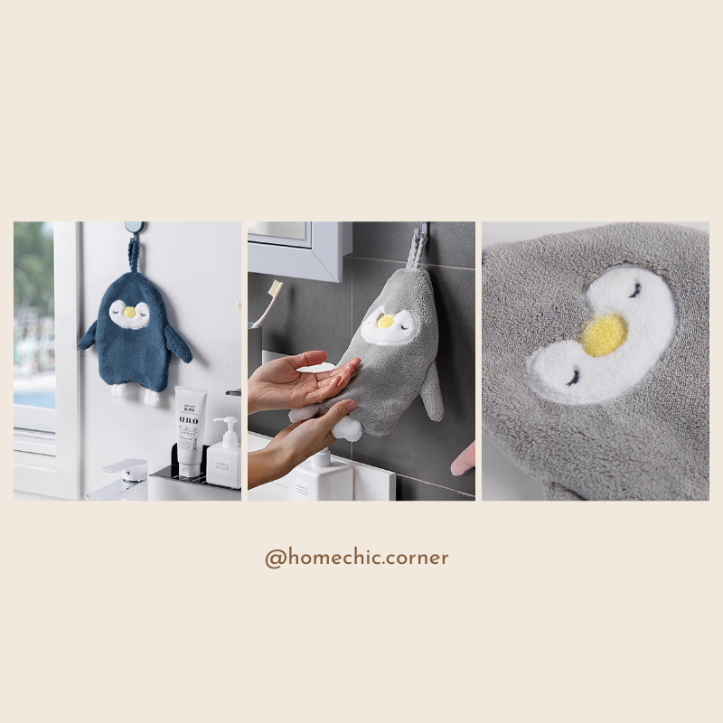 Khăn lau tay chim cánh cụt treo tường cute đa năng siêu thấm hút | HOME CHIC CORNER