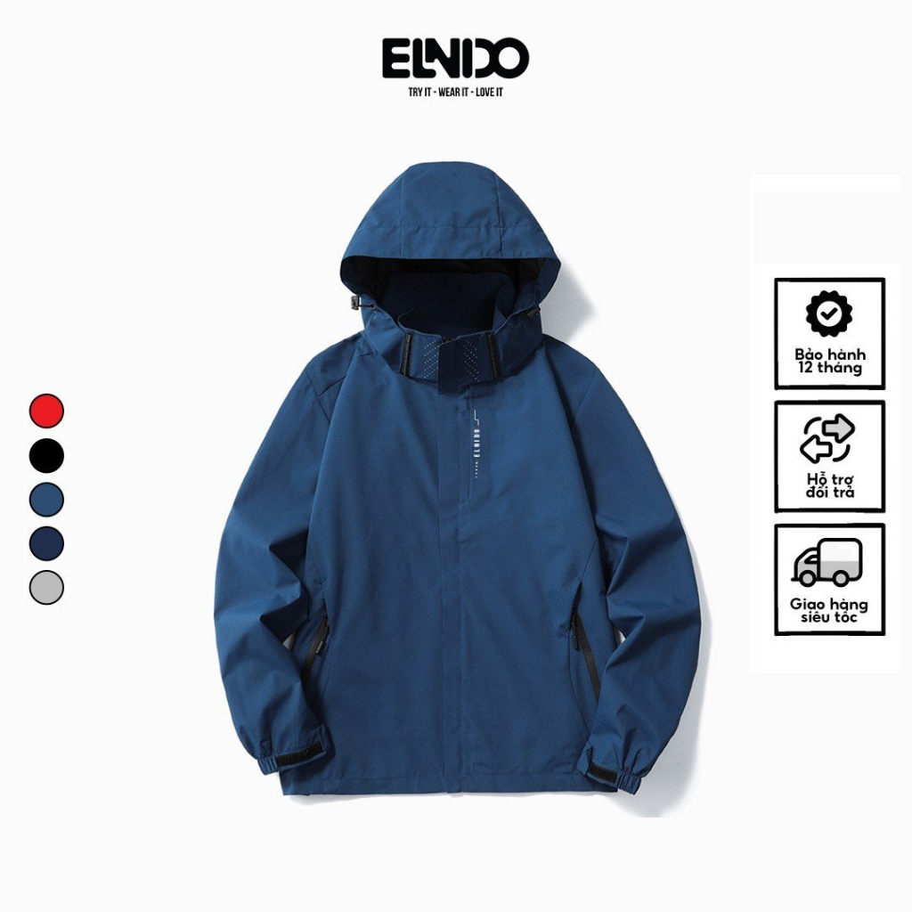 Áo khoác gió ELNIDO cao cấp 2 lớp, chất gió tráng bạc, chống nước,chống gió, ngăn tia UV cao cấp