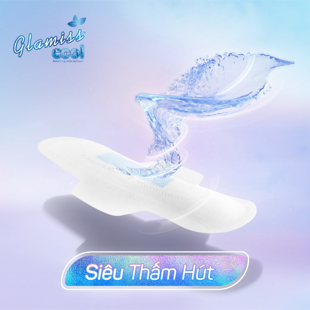 Combo hoàn hảo Băng vệ sinh thảo dược Glamiss Cool Extra ban ngày, hằng ngày, ban đêm kháng khuẩn vượt trội
