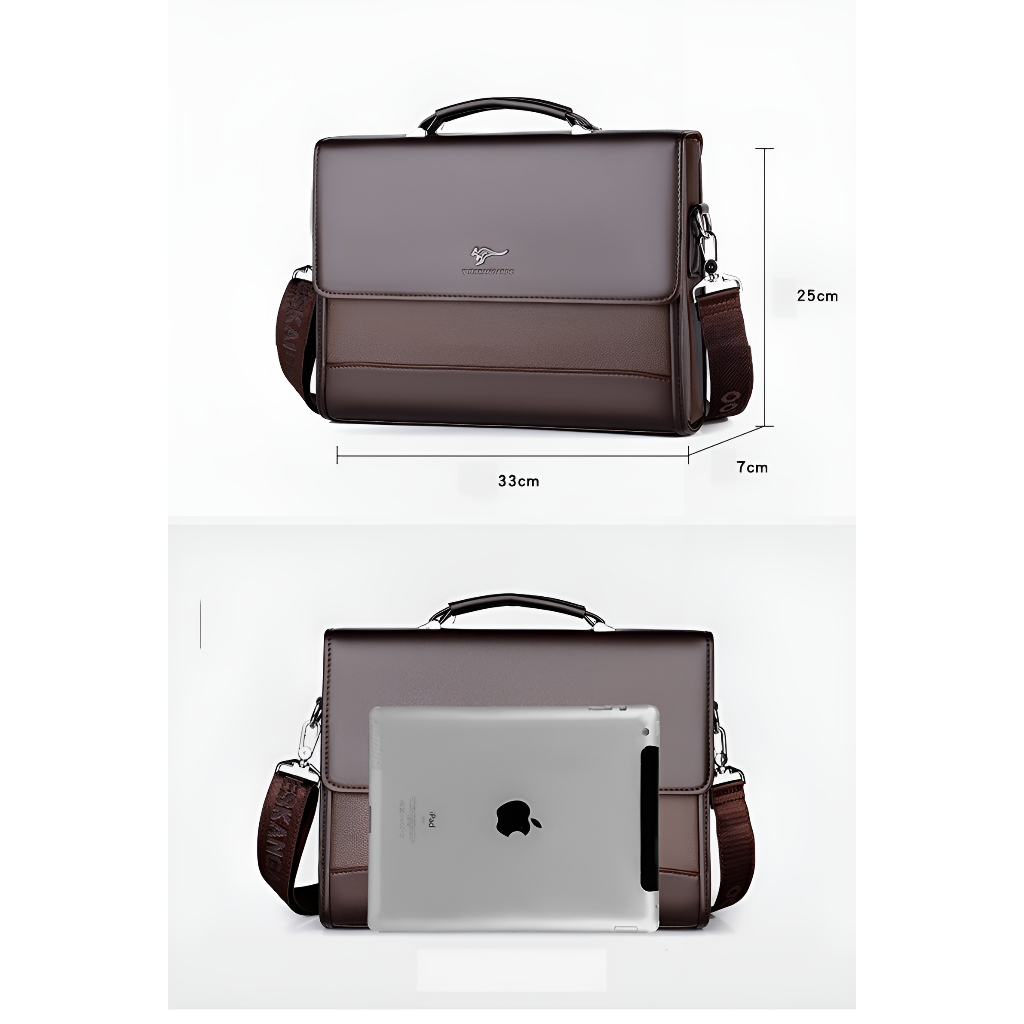 Túi xách đeo vài da thật nam HV44 đựng laptop A4 - cặp đựng sách vở phong cách doanh nhân da
