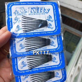 Vỉ 8 kẹp tóc , ghim tóc 4cm (màu/đen)
