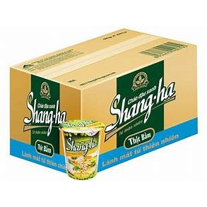 Thùng 24 ly cháo đậu xanh thịt bằm Shangha 50g