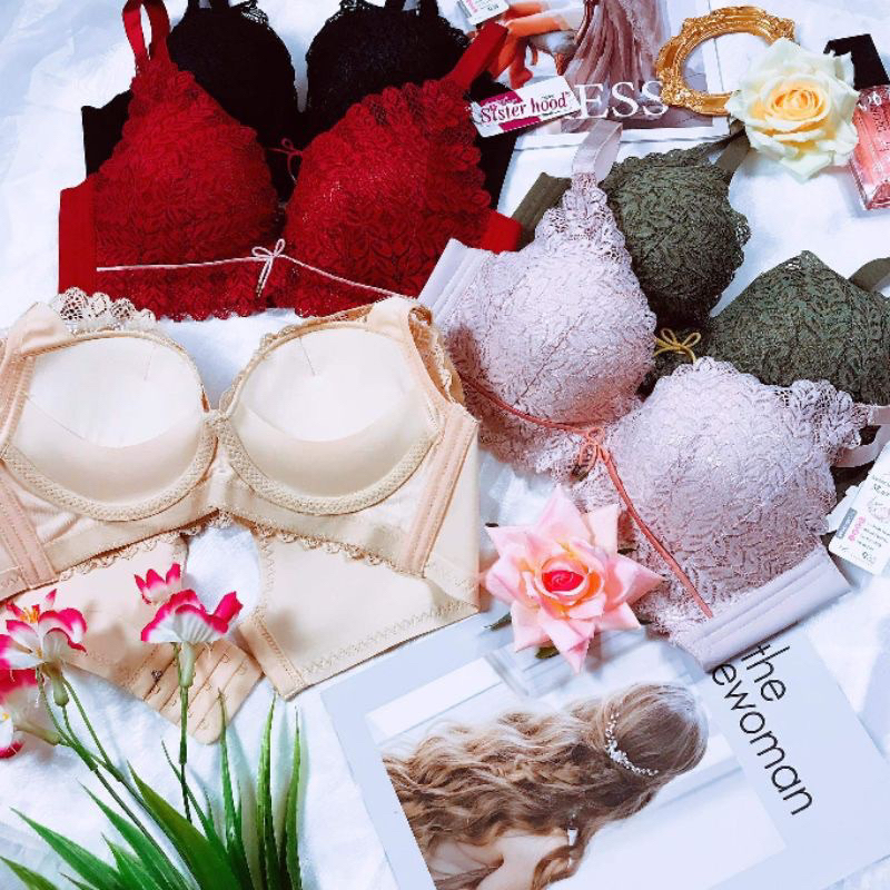 Áo lót ren nữ Thái Lan mút dày 4cm siêu mềm, thông hơi thoáng khí push up núi đôi tròn đầy có video thật a👙