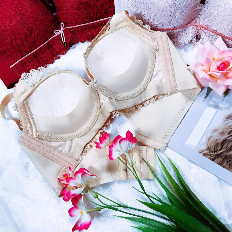 Áo lót ren nữ Thái Lan mút dày 4cm siêu mềm, thông hơi thoáng khí push up núi đôi tròn đầy có video thật a👙