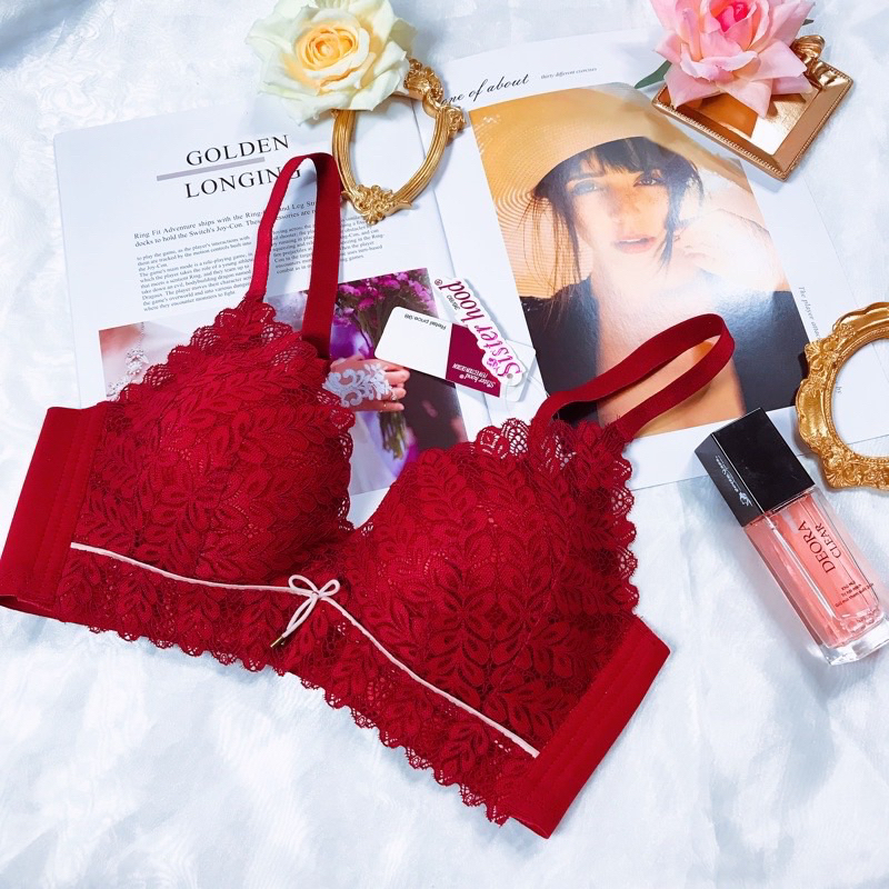 Áo lót ren nữ Thái Lan mút dày 4cm siêu mềm, thông hơi thoáng khí push up núi đôi tròn đầy có video thật a👙