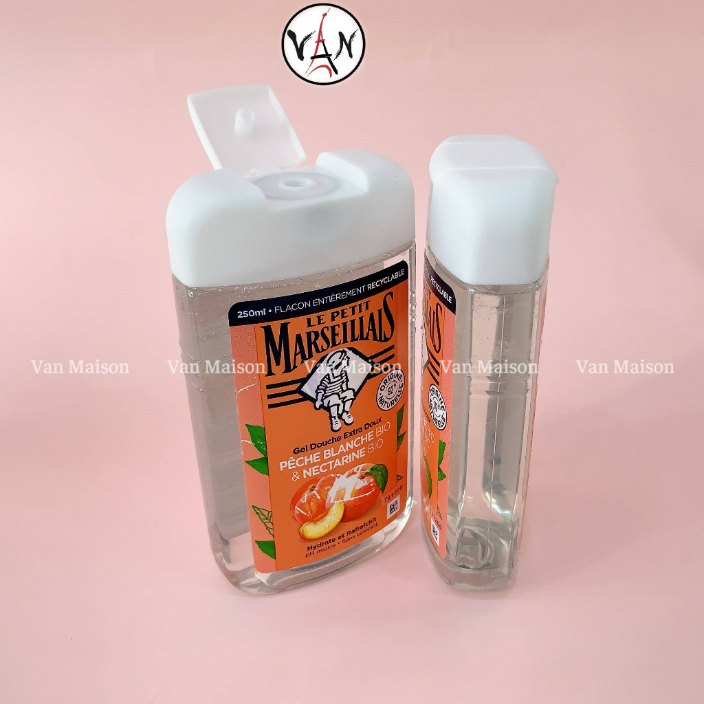 Sữa tắm le petit marseillais hương đào, cam  thành phần tự nhiên 250ml - Hàng Pháp