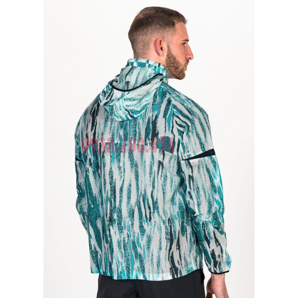 Áo khoác nam Nike chính hãng 1 lớp logo đánh flash phản quang có mũ trùm có zip giấu nón