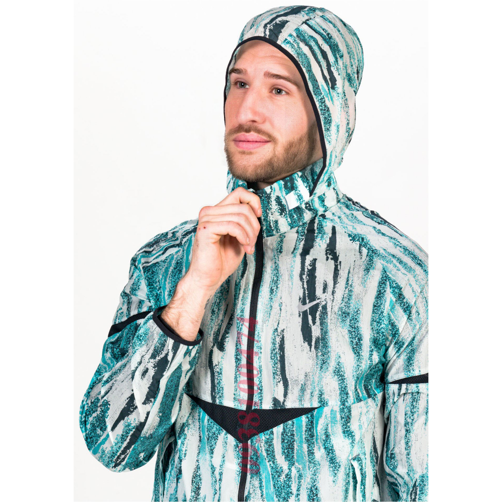 Áo khoác nam Nike chính hãng 1 lớp logo đánh flash phản quang có mũ trùm có zip giấu nón