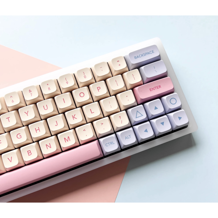 Keycap Marshmallow Song Ngữ, 135 nút bàn phím cơ, nhựa PBT 1,5mm Dye-sub, Keycap Profile XDA | HYPERKEEB