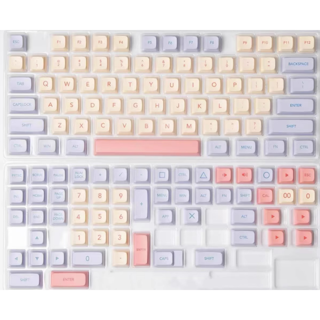 Keycap Marshmallow Song Ngữ, 135 nút bàn phím cơ, nhựa PBT 1,5mm Dye-sub, Keycap Profile XDA | HYPERKEEB