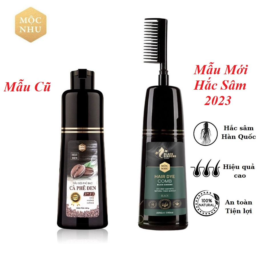 (Mẫu Mới 2023) Dầu Gội Phủ Bạc Hắc Nhân Sâm Mộc Nhu 255g - Hair Dei Comb Black Ginseng Shampoo