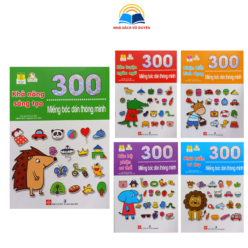 Sách - 300 Miếng Bóc Dán Thông Minh Dành Cho Bé Từ 3-12 Tuổi