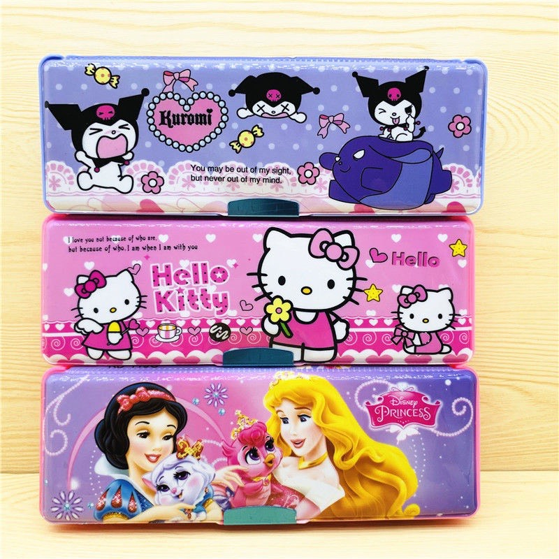 Hộp bút cho bé 2 ngăn, có máy tính, có chuốt bút chì