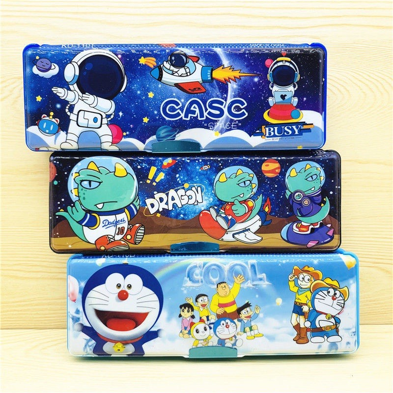 Hộp bút cho bé 2 ngăn, có máy tính, có chuốt bút chì