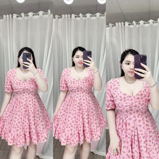 [Bigsize 60-85kg] Đầm lụa xếp ly ngực