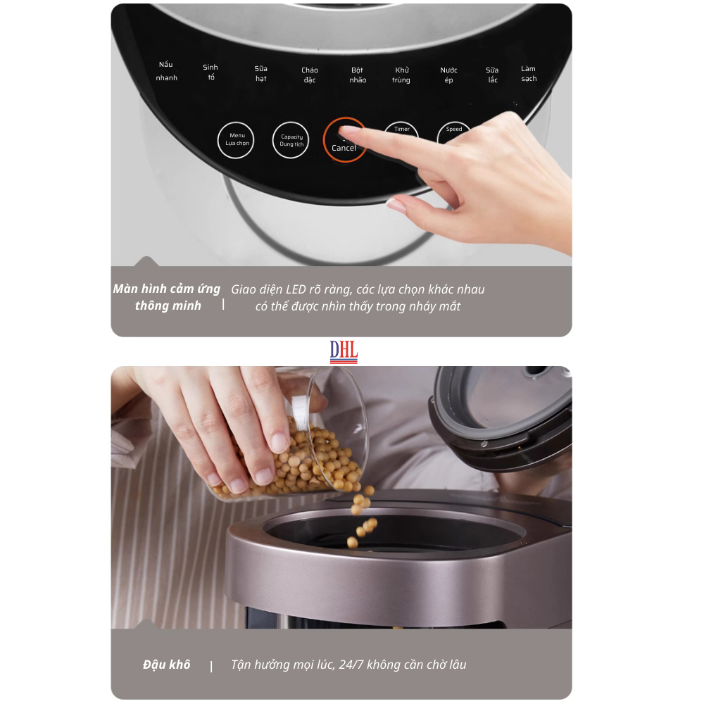 Máy làm hạt sữa đậu nành, nấu cháo, xay nấu đa năng Mitomo MSH-986 MAX - BH 3 năm