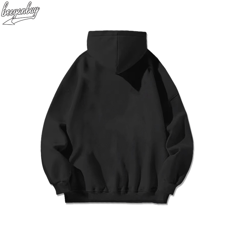 Áo Hoodie Cotton BEEYANBUY áo dài tay vintage form rộng cổ tròn unisex 100% cotton-A0999
