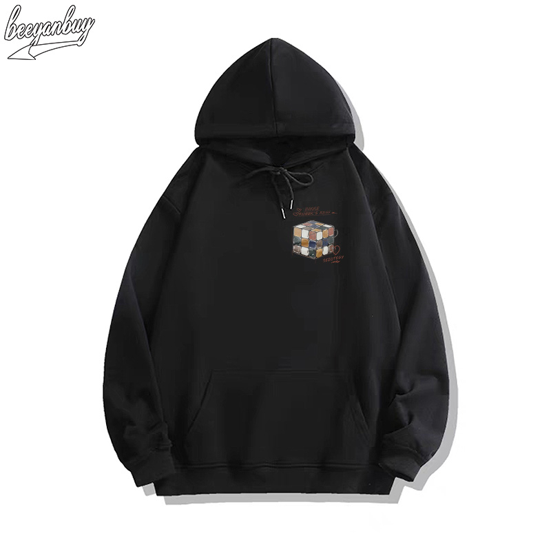 Áo hoodie BEEYANBUY A1264 100% cotton tay dài dáng rộng thời trang