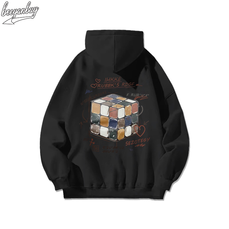 Áo hoodie BEEYANBUY A1264 100% cotton tay dài dáng rộng thời trang