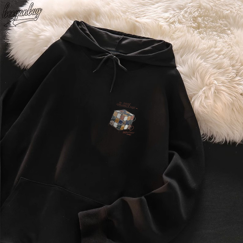 Áo hoodie BEEYANBUY A1264 100% cotton tay dài dáng rộng thời trang