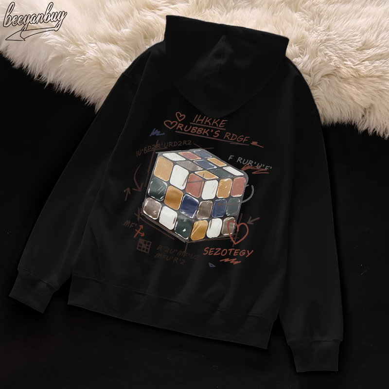 Áo hoodie BEEYANBUY A1264 100% cotton tay dài dáng rộng thời trang