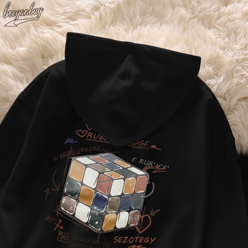 Áo hoodie BEEYANBUY A1264 100% cotton tay dài dáng rộng thời trang