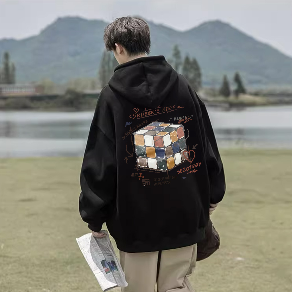 Áo hoodie BEEYANBUY A1264 100% cotton tay dài dáng rộng thời trang