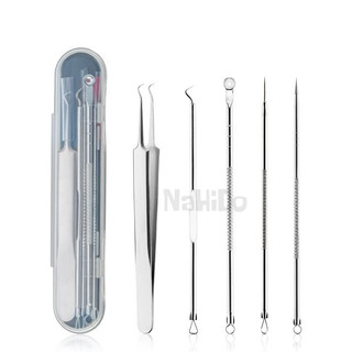 Dụng Cụ Lấy Mụn, Bộ Dụng Cụ Nặn Mụn, Bộ 5 Món Lấy Mụn Đầu Đen - Mụn Bọc - Trứng Cá Tiện Lợi