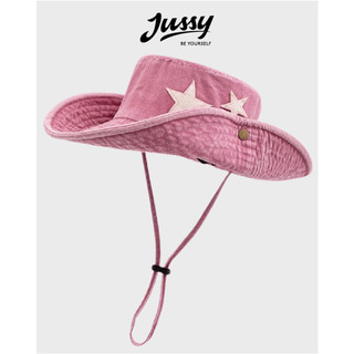 Mũ Bucket Jean Denim Hình Ngôi Sao JB18 Jussy Official Kiểu Mũ Vành Tròn Camping Vành Rộng Màu Hồng Hot Trend