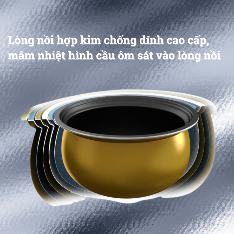 Nồi cơm điện tử Rapido RC-1.8D cao cấp, 10 chức năng, cảm ứng, bảo hành 12 tháng