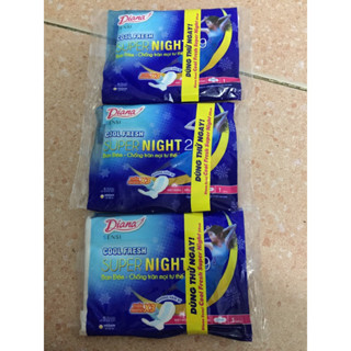 Combo 17 miếng bvs diana ban đêm sensi cool fresh super night 29 cm .