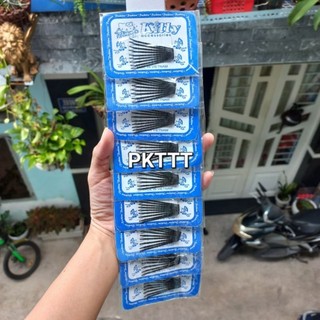 Vỉ 8 kẹp tóc , ghim tóc 4cm (màu/đen)