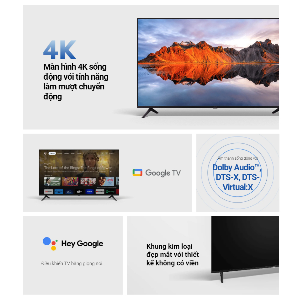 Tivi Xiaomi A Pro 55inch Hệ điều hành Google TV, Độ phân giải 4K UHD - Bảo hành 2 năm